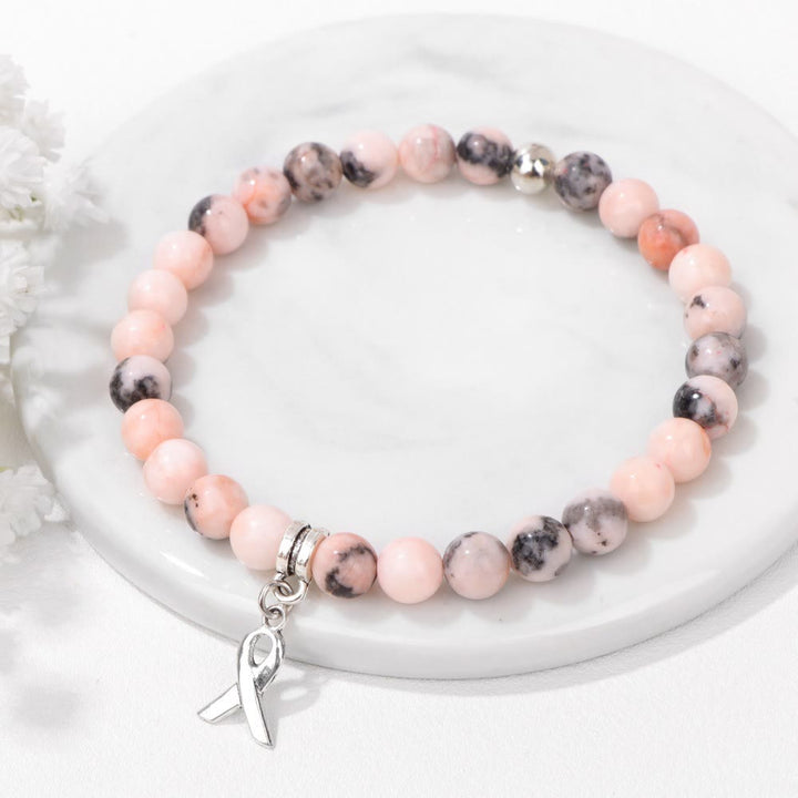 Olivenorma Ribbon Charm Natural Gemstone Beaded Lucky Bracelet - image 11