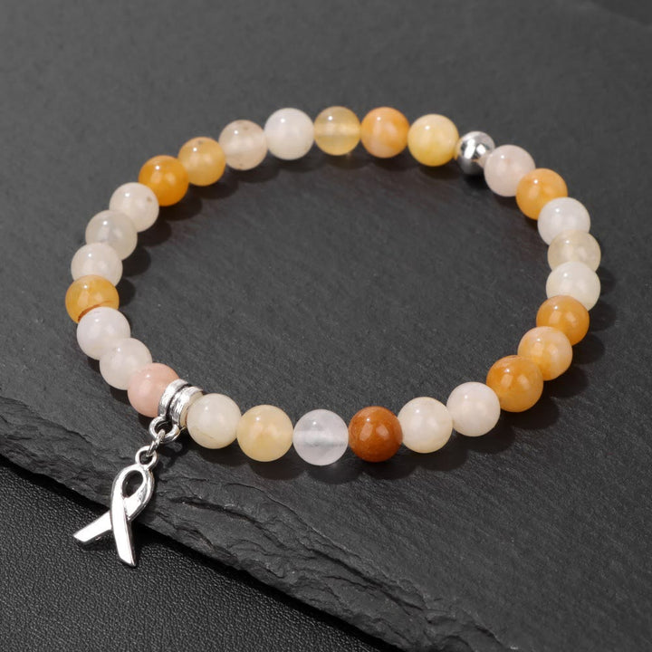 Olivenorma Ribbon Charm Natural Gemstone Beaded Lucky Bracelet - image 16