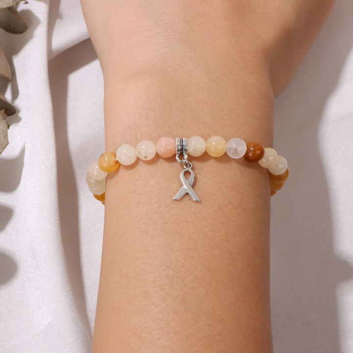 Olivenorma Ribbon Charm Natural Gemstone Beaded Lucky Bracelet - image 15
