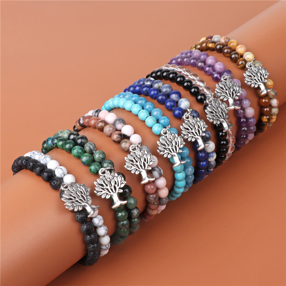 Olivenorma Tree of Life Gemstone Double Layer Bracelet - image 30