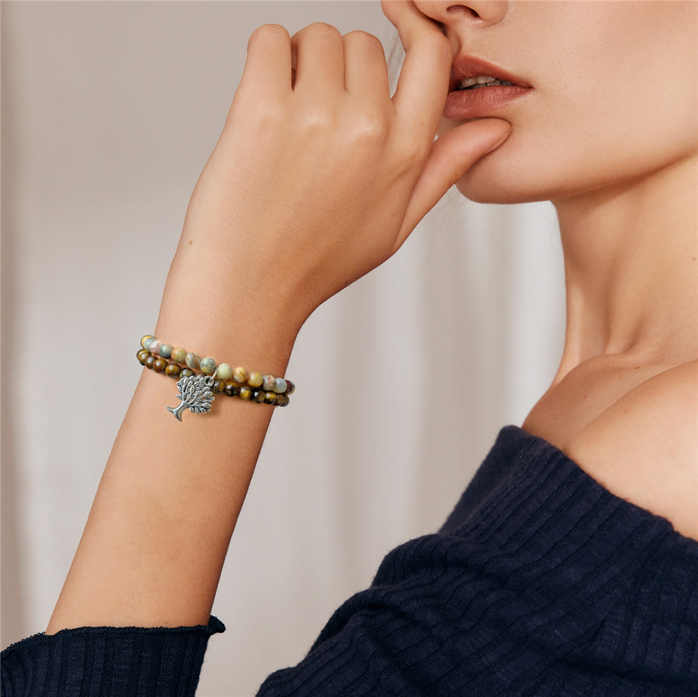 Olivenorma Tree of Life Gemstone Double Layer Bracelet - image 20