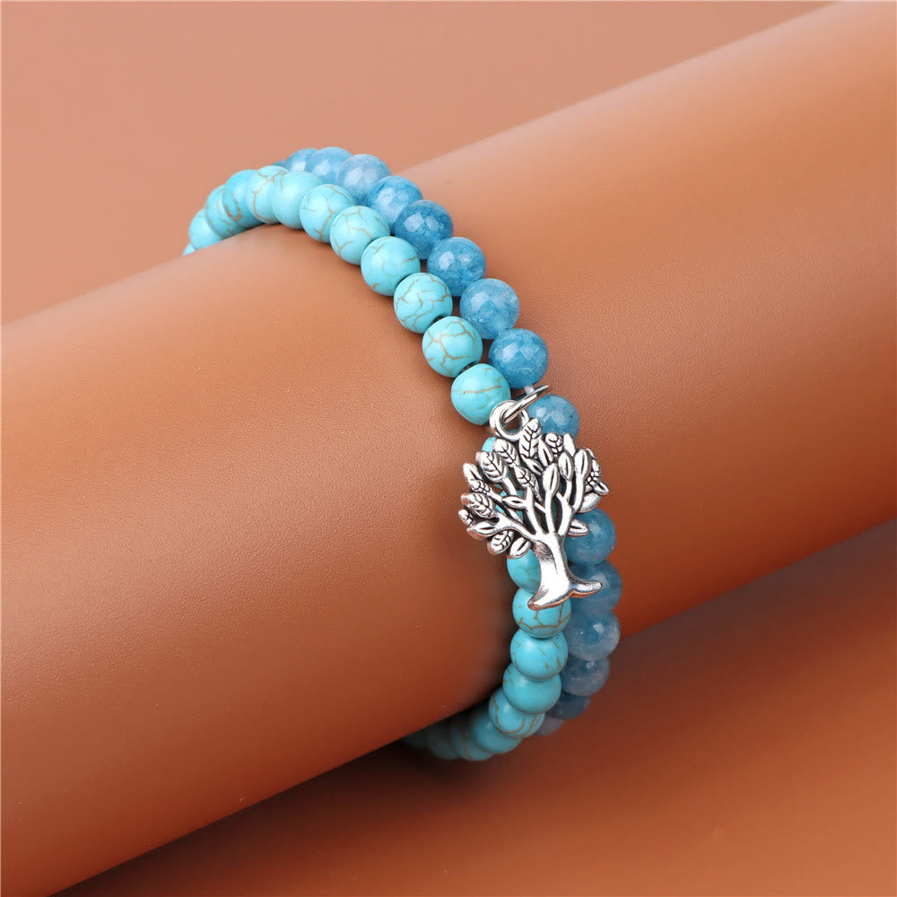 Olivenorma Tree of Life Gemstone Double Layer Bracelet - image 16