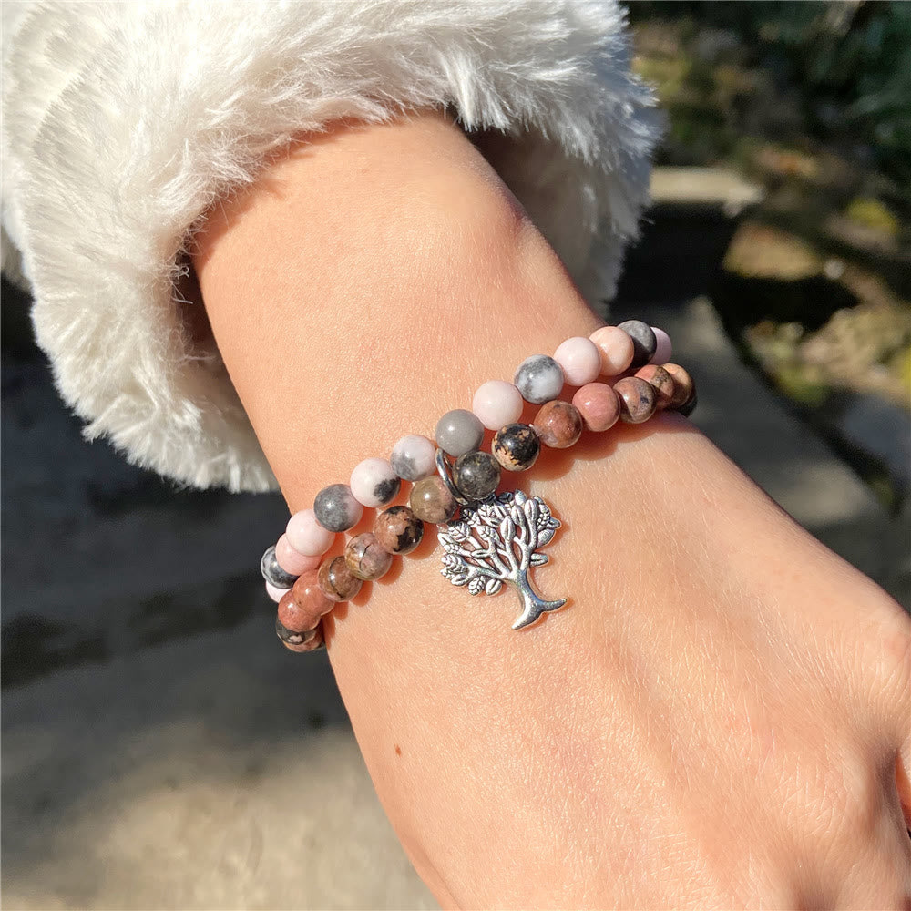 Olivenorma Tree of Life Gemstone Double Layer Bracelet - image 9