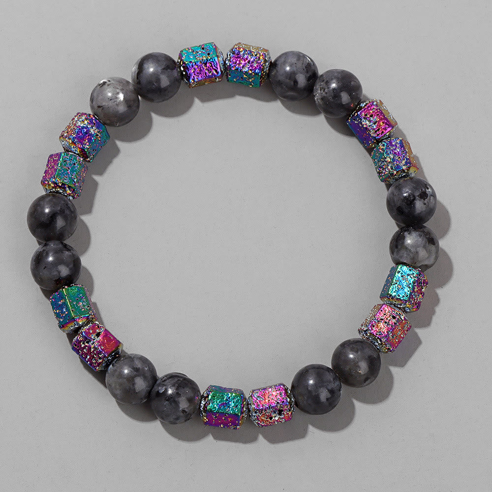 Olivenorma Glitter Geometric Lava Stone Beaded Bracelet - image 22