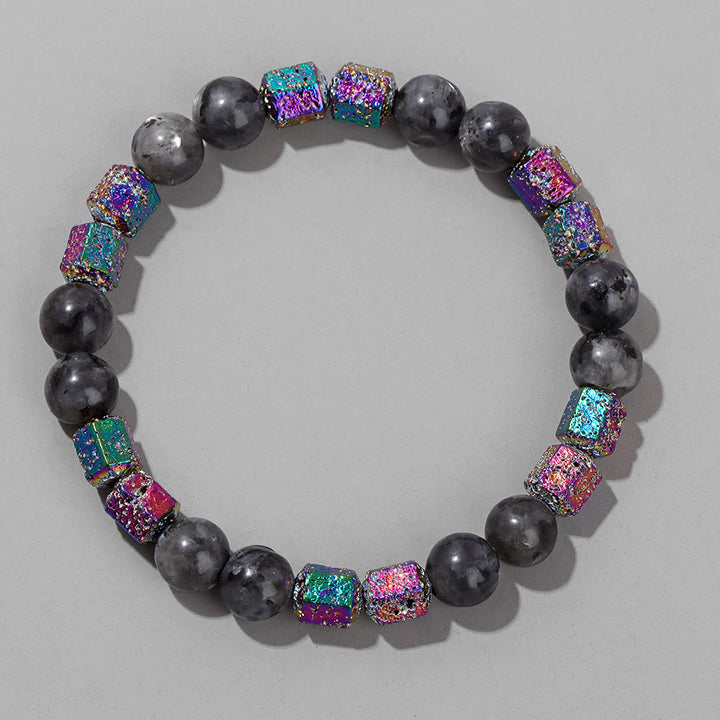Olivenorma Glitter Geometric Lava Stone Beaded Bracelet - image 22