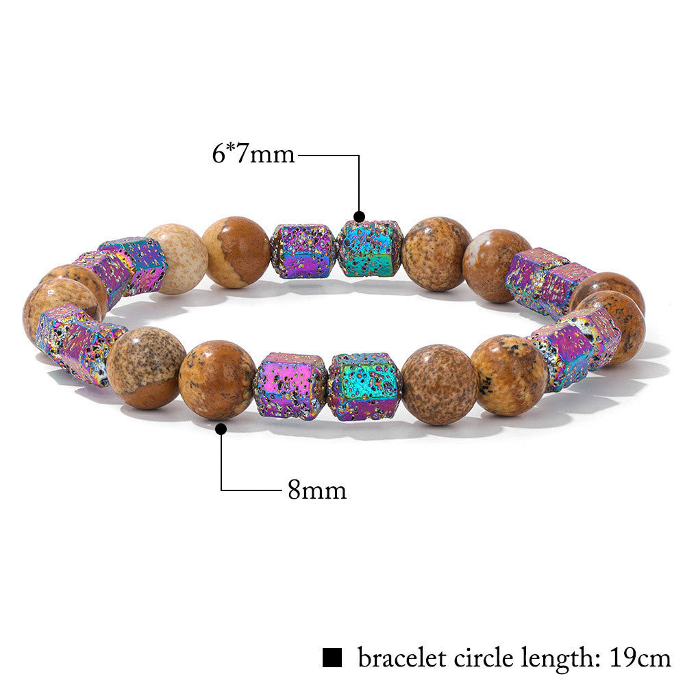 Olivenorma Glitter Geometric Lava Stone Beaded Bracelet - image 16