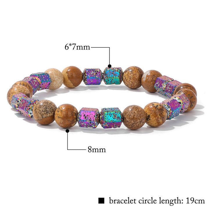 Olivenorma Glitter Geometric Lava Stone Beaded Bracelet - image 16