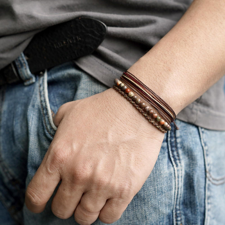 Olivenorma Natural Beads Cotton Rope Braided Bracelet - image 2