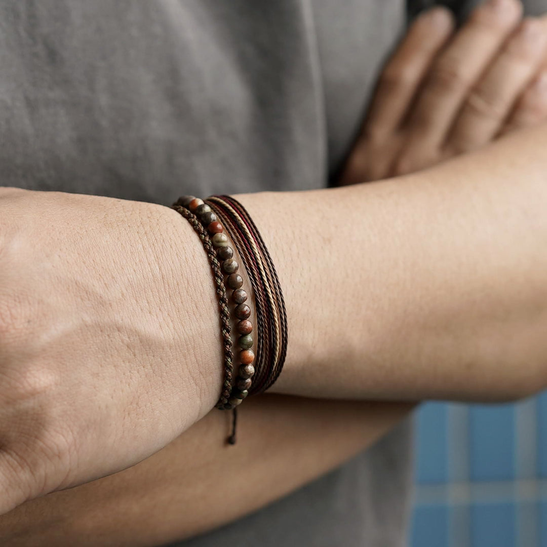 Olivenorma Natural Beads Cotton Rope Braided Bracelet - image 5