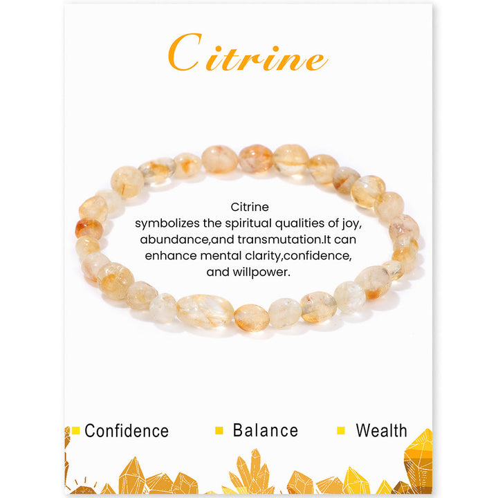 Olivenorma Irregular Gemstone Adjustable Healing Bracelet - Citrine - image 12