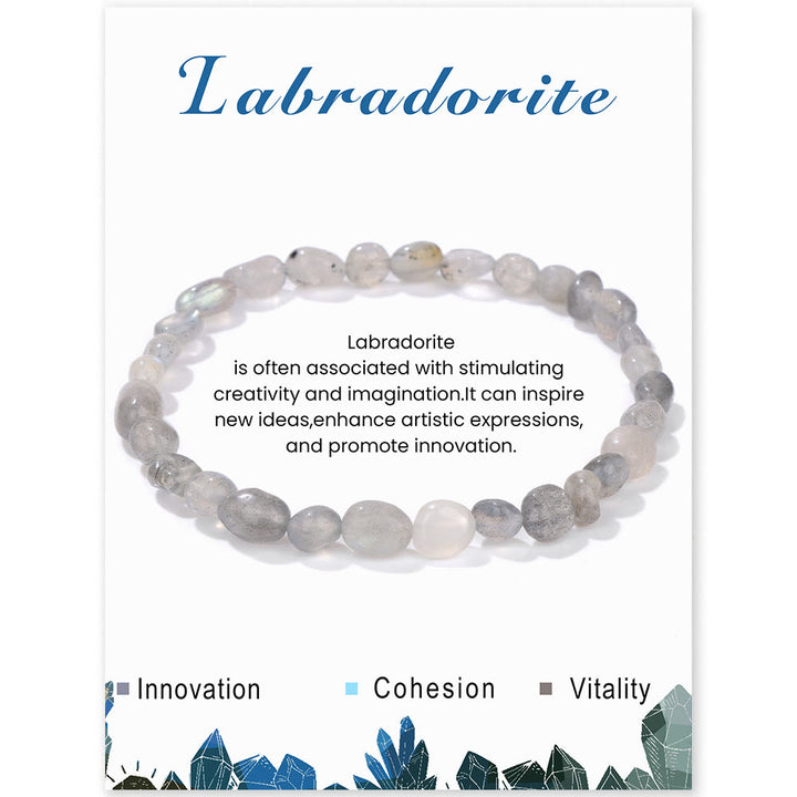 Olivenorma Irregular Gemstone Adjustable Healing Bracelet - Labradorite - image 20