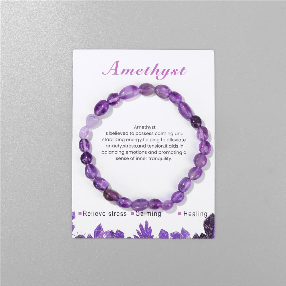 Olivenorma Irregular Gemstone Adjustable Healing Bracelet - image 3
