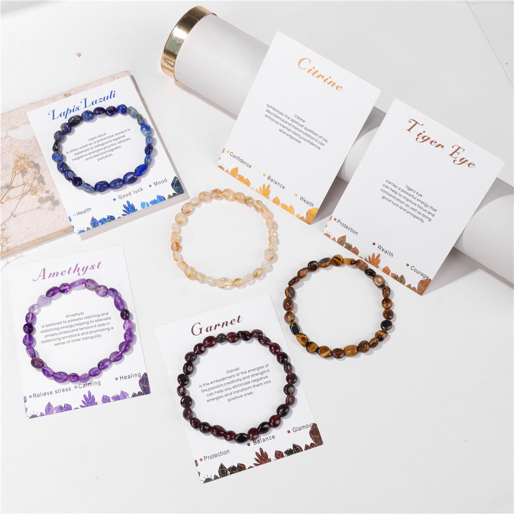 Olivenorma Irregular Gemstone Adjustable Healing Bracelet - image 31