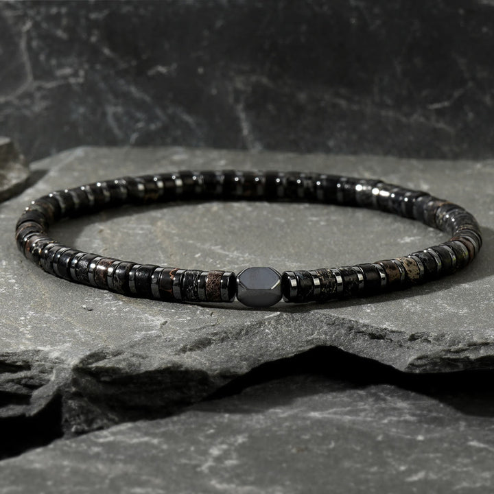 Olivenorma Bohemian Natural Emperor Stone Beaded Bracelet - Grey Emperor Stone - image 4