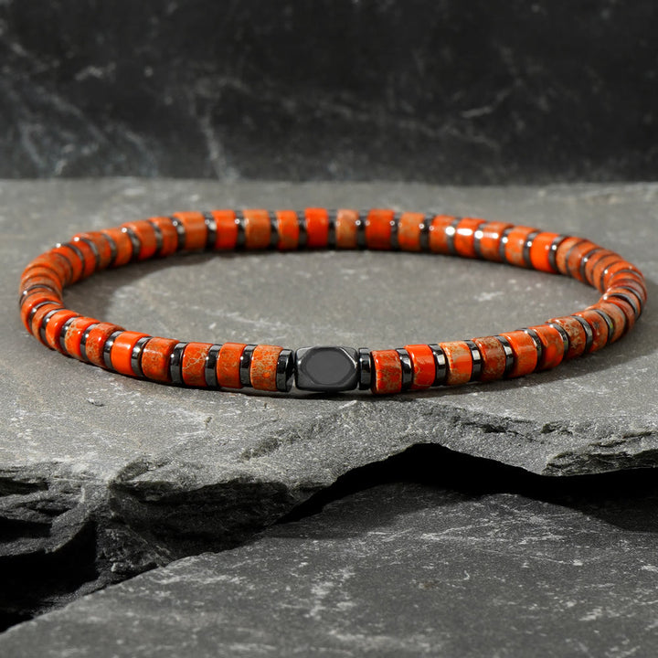 Olivenorma Bohemian Natural Emperor Stone Beaded Bracelet - Orange Emperor Stone - image 1