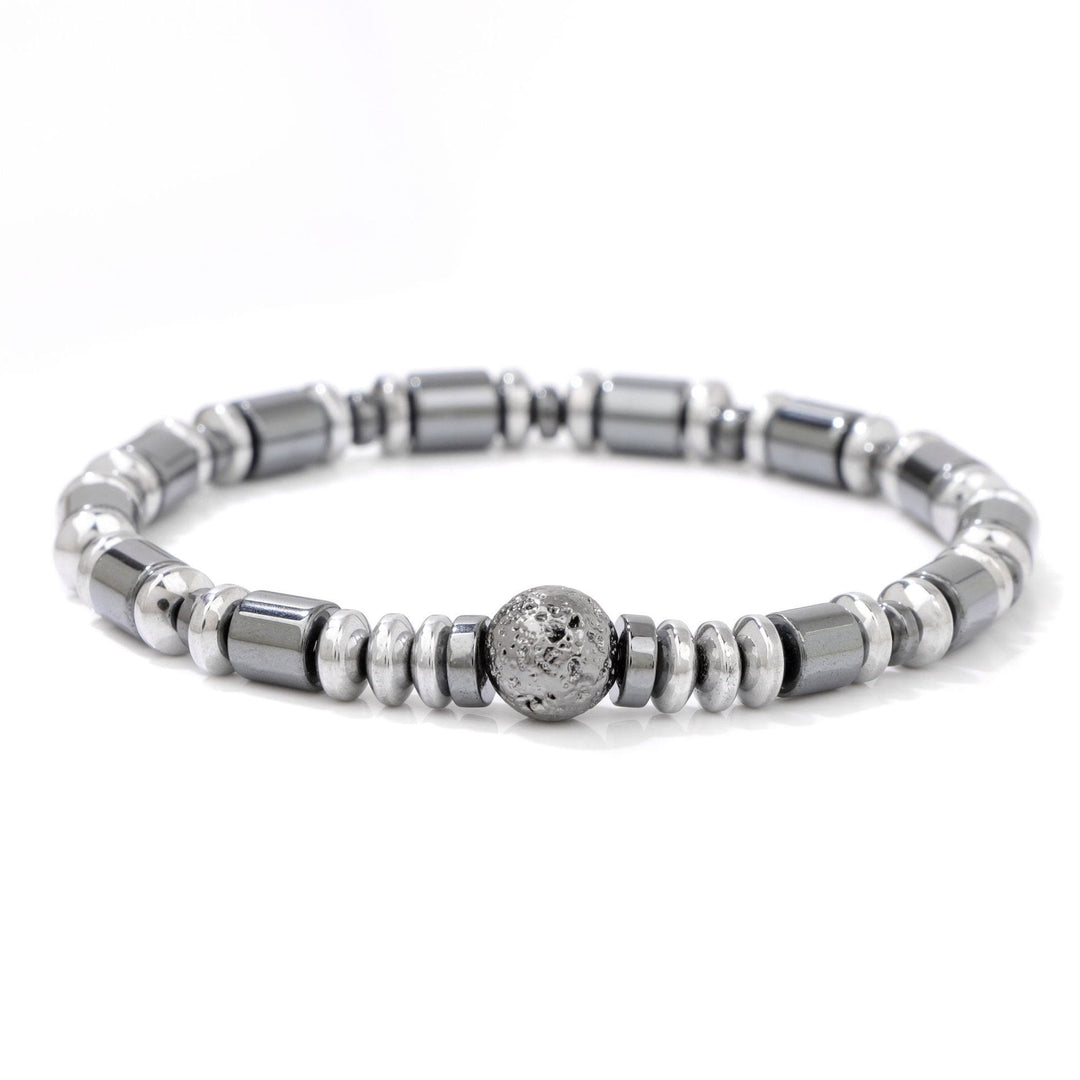 Olivenorma Punk Hematite Lava Stone Beaded Bracelet - image 0