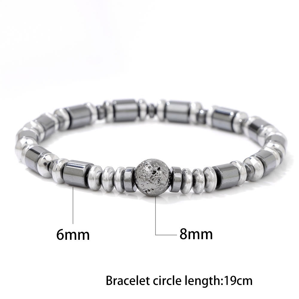 Olivenorma Punk Hematite Lava Stone Beaded Bracelet - Natural Stone - image 4