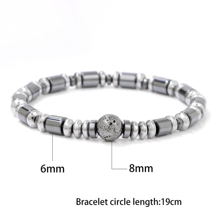 Olivenorma Punk Hematite Lava Stone Beaded Bracelet - Natural Stone - image 4
