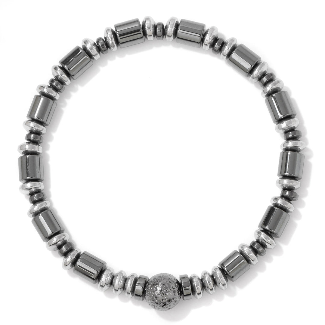 Olivenorma Punk Hematite Lava Stone Beaded Bracelet - image 5