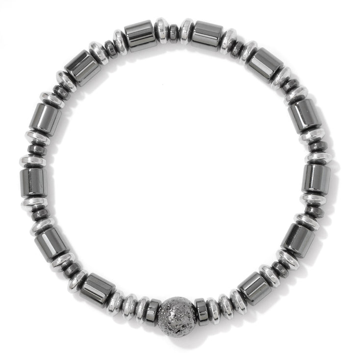 Olivenorma Punk Hematite Lava Stone Beaded Bracelet - image 5