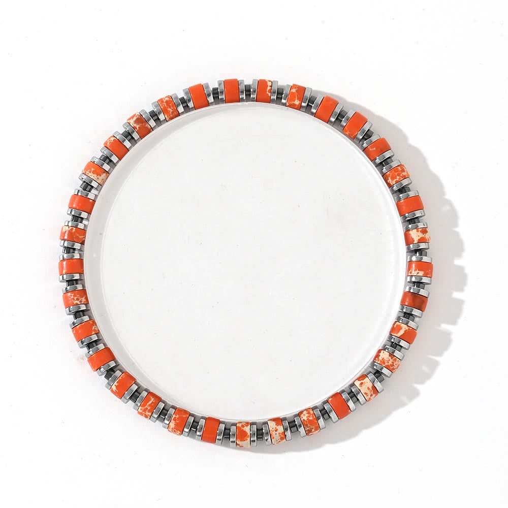Olivenorma Boho Style Natural Agate Gem Beaded Bracelet - image 6