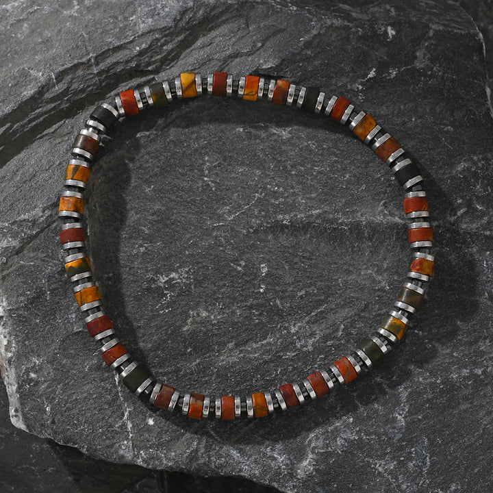 Olivenorma Boho Style Natural Agate Gem Beaded Bracelet - Agate - image 1