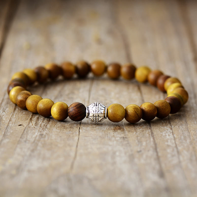 Olivenorma 2Pcs Natural Malachite Wood Stacked Beaded bracelet - Wooden Bracelet - image 5