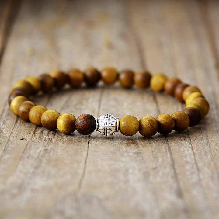 Olivenorma 2Pcs Natural Malachite Wood Stacked Beaded bracelet - Wooden Bracelet - image 5
