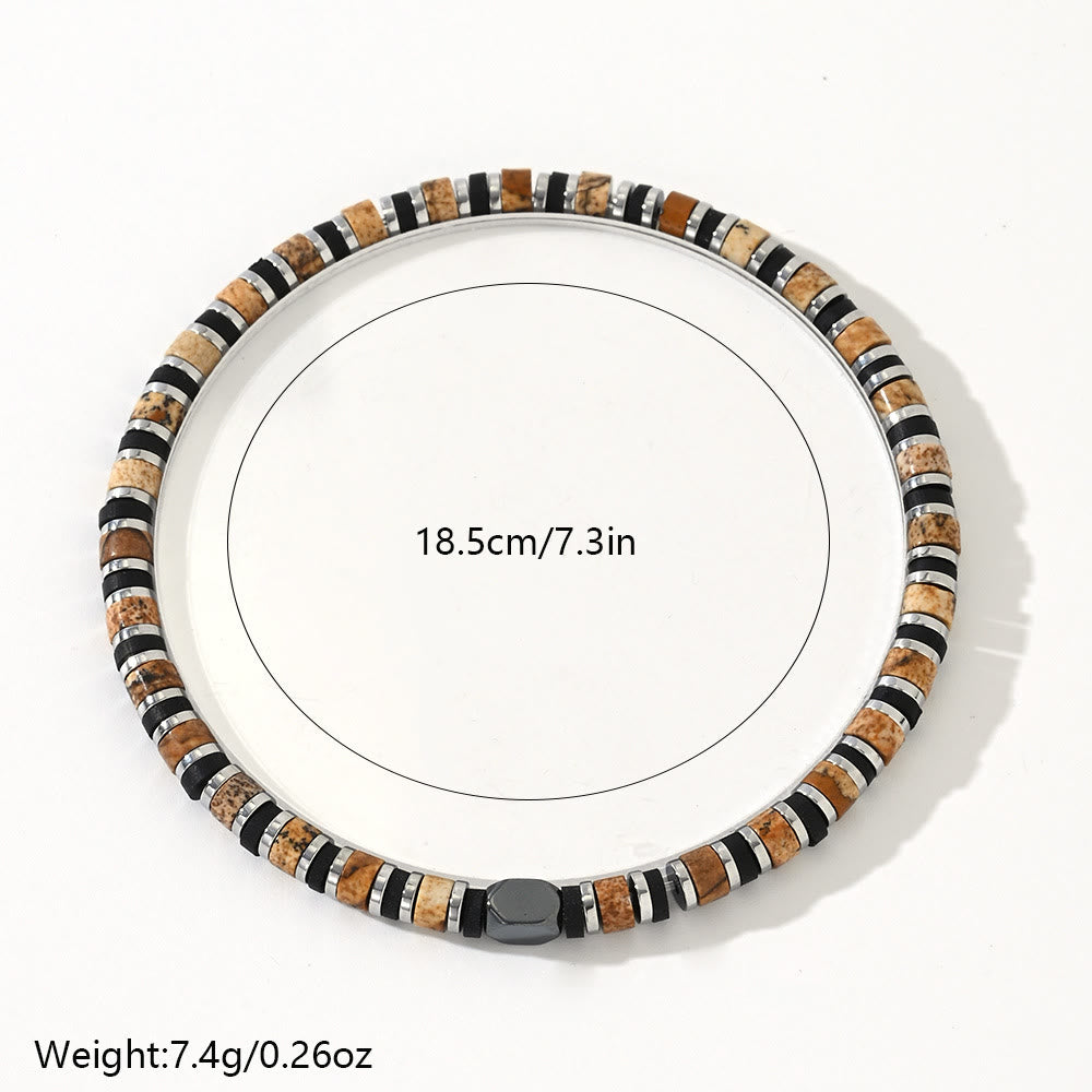 Olivenorma Column Shaped Natural Bronzite Beaded Bracelet - image 3