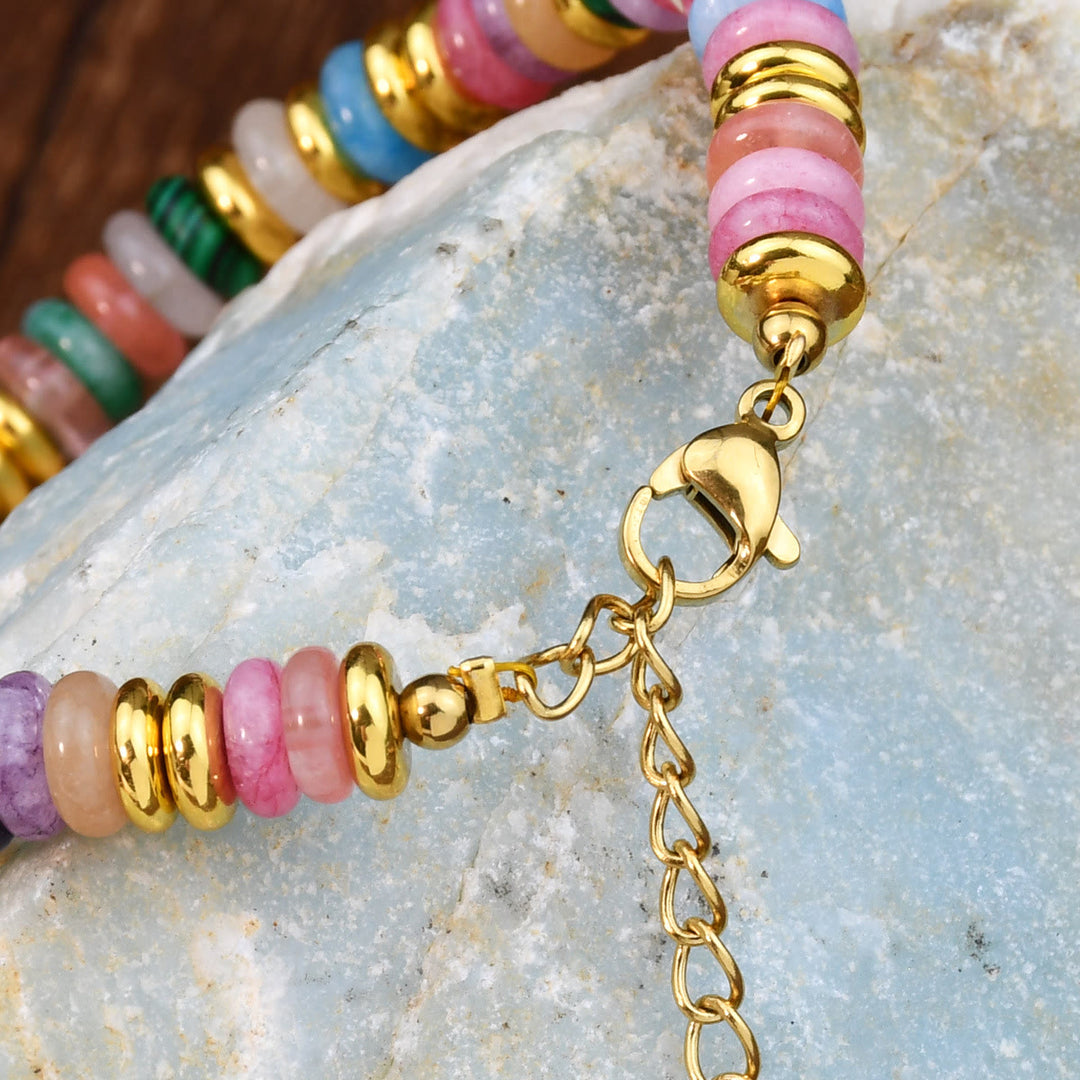 Olivenorma Boho Colorful Natural Agate Beaded Bracelet - image 10
