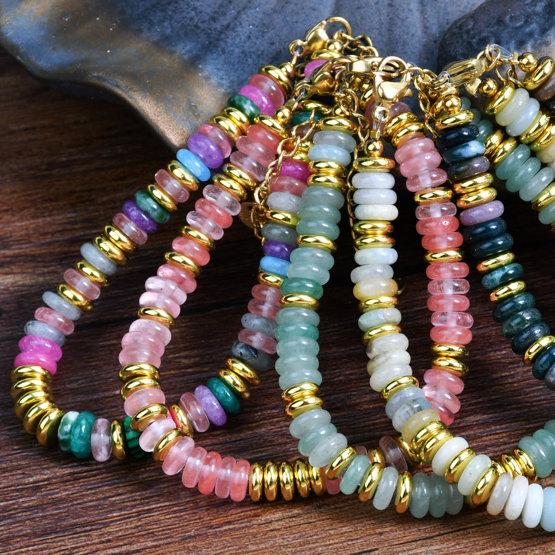 Olivenorma Boho Colorful Natural Agate Beaded Bracelet - image 14