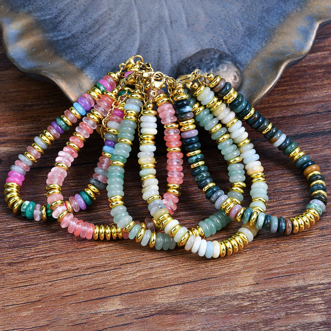 Olivenorma Boho Colorful Natural Agate Beaded Bracelet - image 16