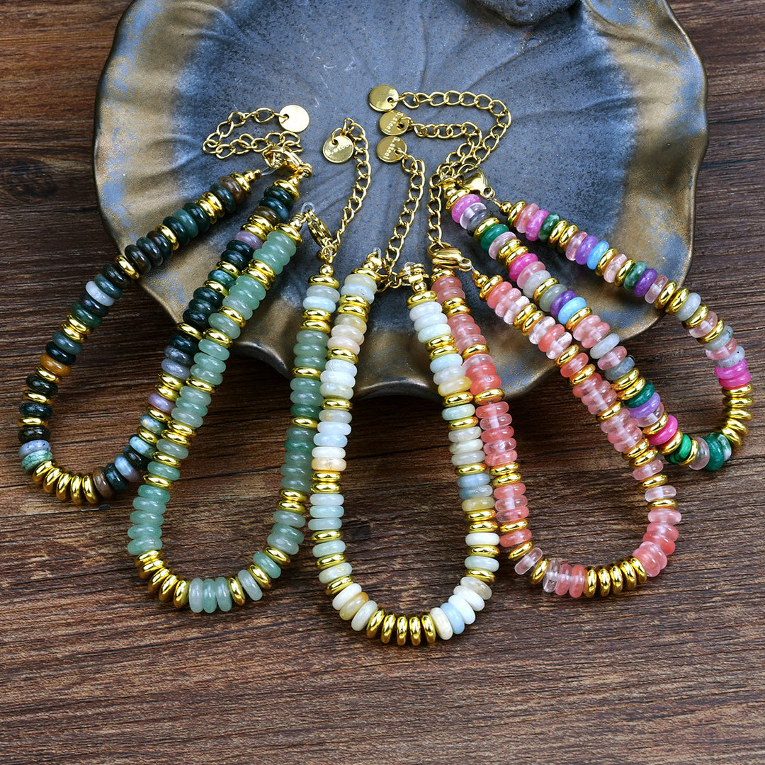 Olivenorma Boho Colorful Natural Agate Beaded Bracelet - image 15