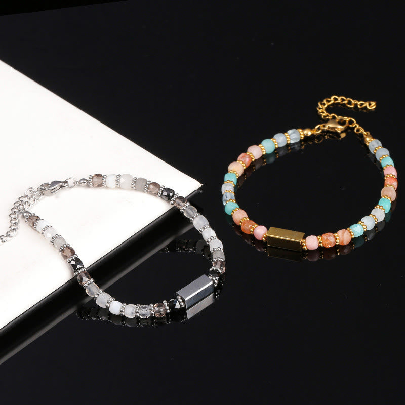 Olivenorma Cube Cut Natural Gemstone Beaded Bracelet - image 15