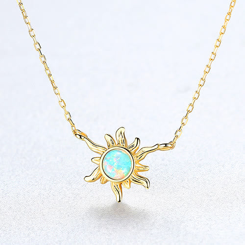 Olivenorma Opal Sun Shaped 925 Sterling Silver Necklace - Color A - image 1