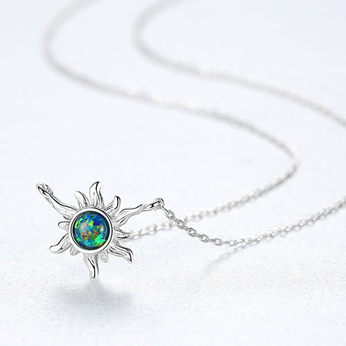 Olivenorma Opal Sun Shaped 925 Sterling Silver Necklace - Color B - image 4