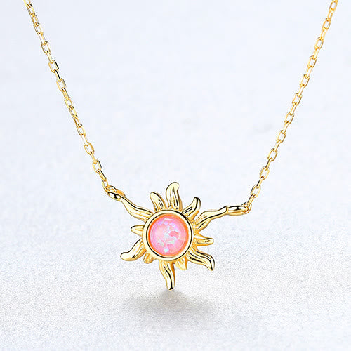 Olivenorma Opal Sun Shaped 925 Sterling Silver Necklace - Color C - image 6