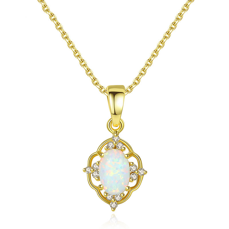 Olivenorma Opal Charm 925 Sterling Silver Necklace - image 4