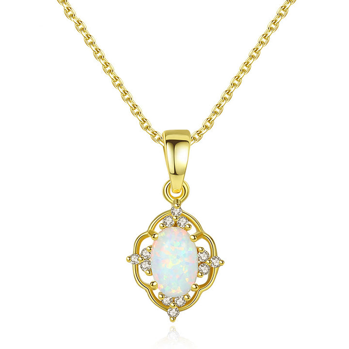 Olivenorma Opal Charm 925 Sterling Silver Necklace - image 4