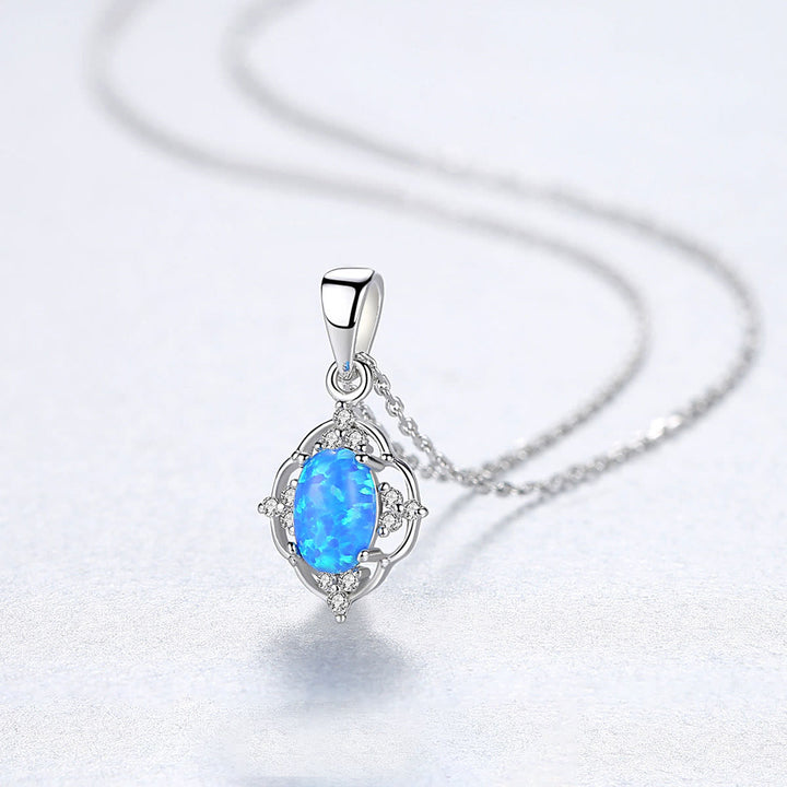 Olivenorma Opal Charm 925 Sterling Silver Necklace - Silver - image 5