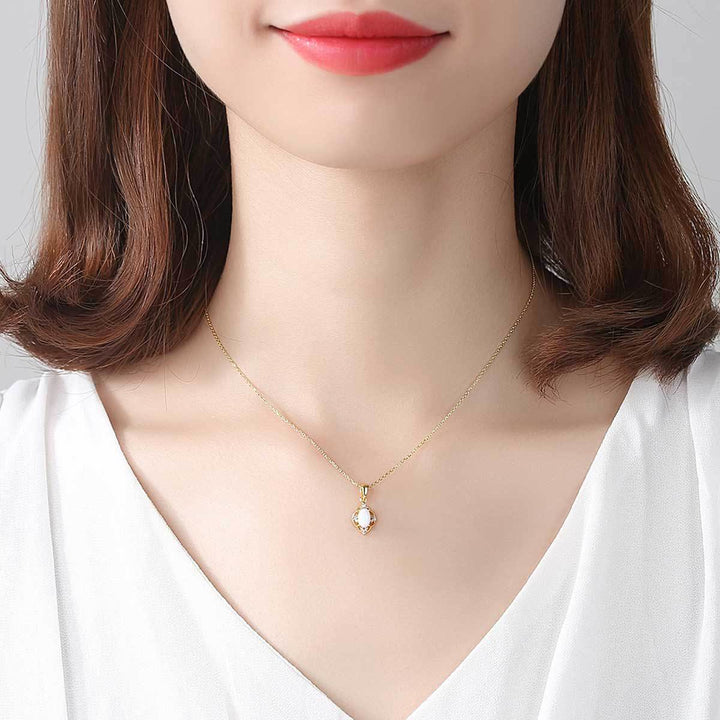 Olivenorma Opal Charm 925 Sterling Silver Necklace - image 2