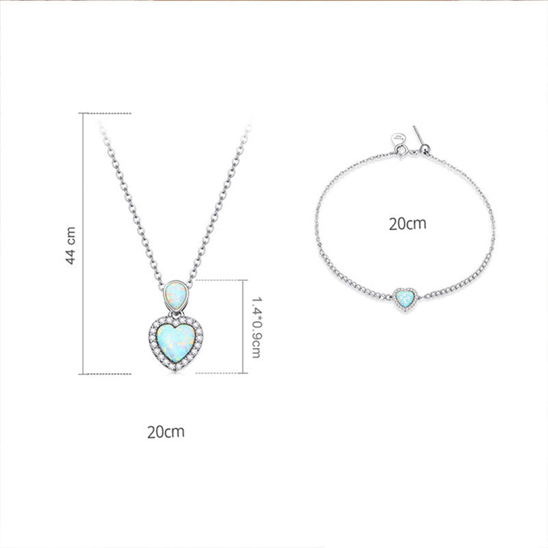 Olivenorma Heart Shaped Charm Necklace Bracelet Jewelry Set - image 12