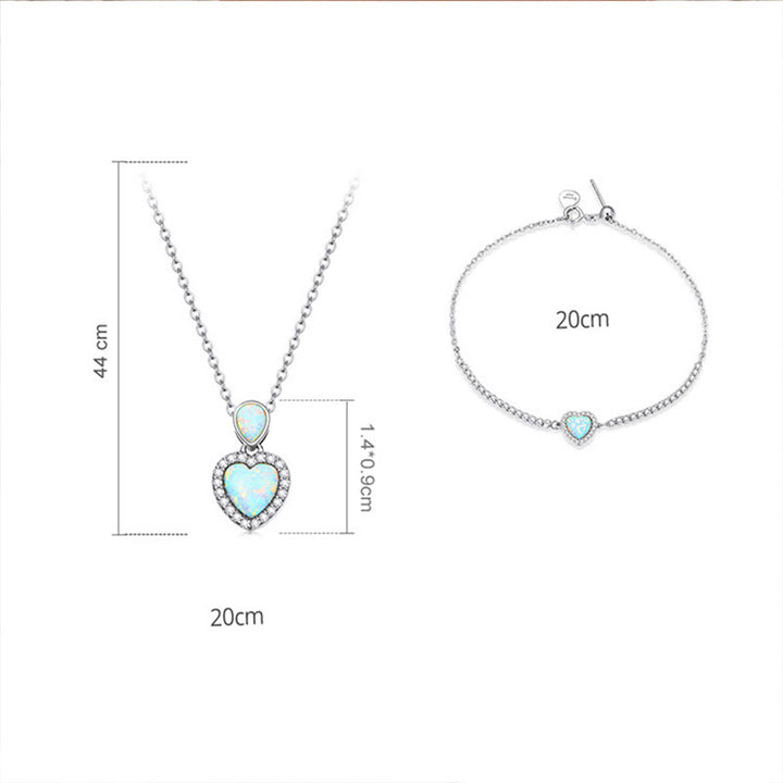 Olivenorma Heart Shaped Charm Necklace Bracelet Jewelry Set - image 12