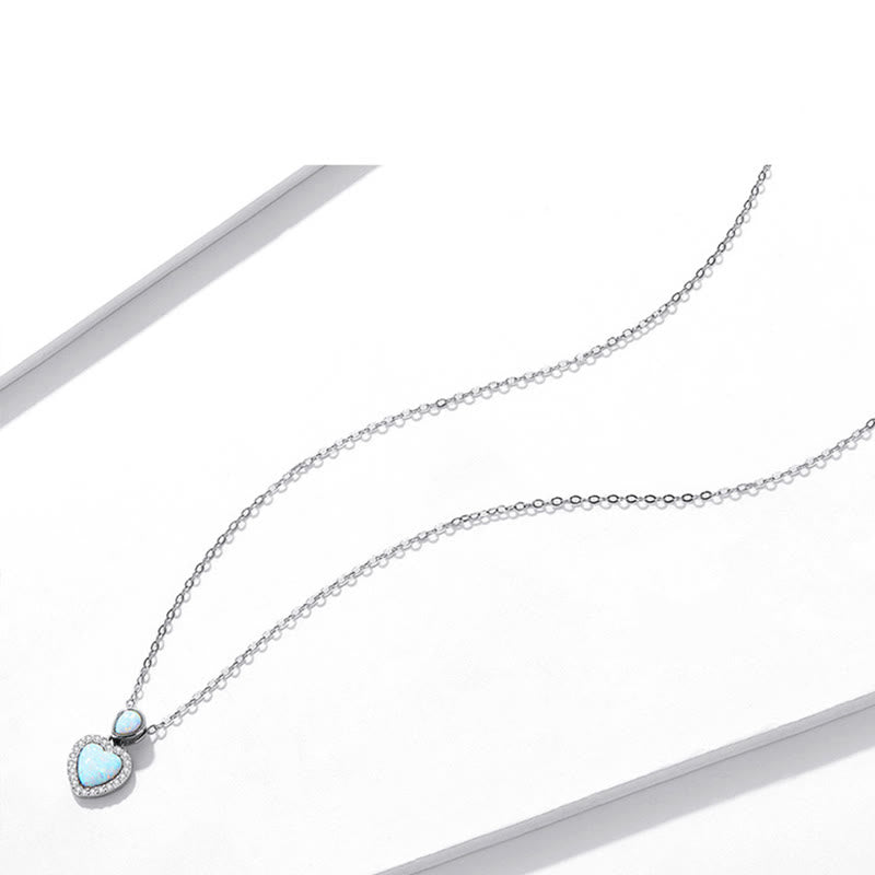 Olivenorma Heart Shaped Charm Necklace Bracelet Jewelry Set - image 2