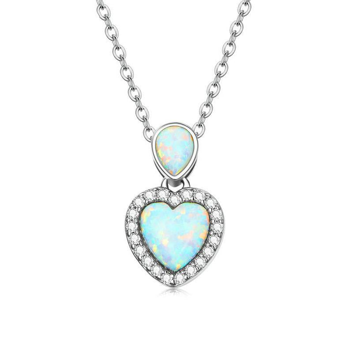 Olivenorma Heart Shaped Charm Necklace Bracelet Jewelry Set - Necklace - image 0