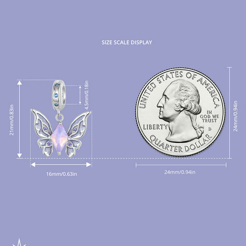 Olivenorma Butterfly Shaped Opal Charm S925 Silver Necklace - image 4