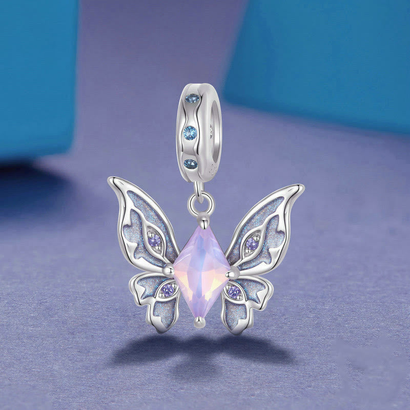 Olivenorma Butterfly Shaped Opal Charm S925 Silver Necklace - image 3