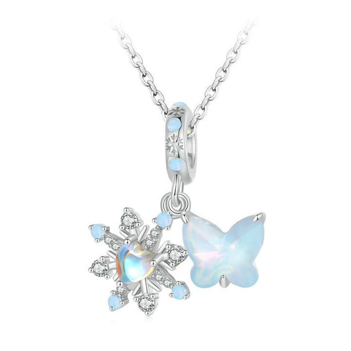 Olivenorma Snowflake Butterfly Opal S925 Silver Choker Necklace - Opal - image 0