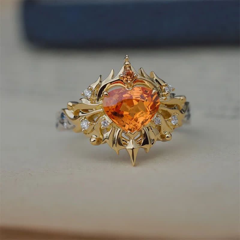 FREE Today: "Hot and Warm" - Heart Citrine Ring - image 1