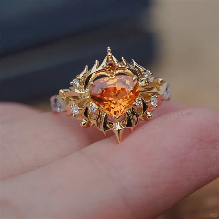 FREE Today: "Hot and Warm" - Heart Citrine Ring - Heart - image 0
